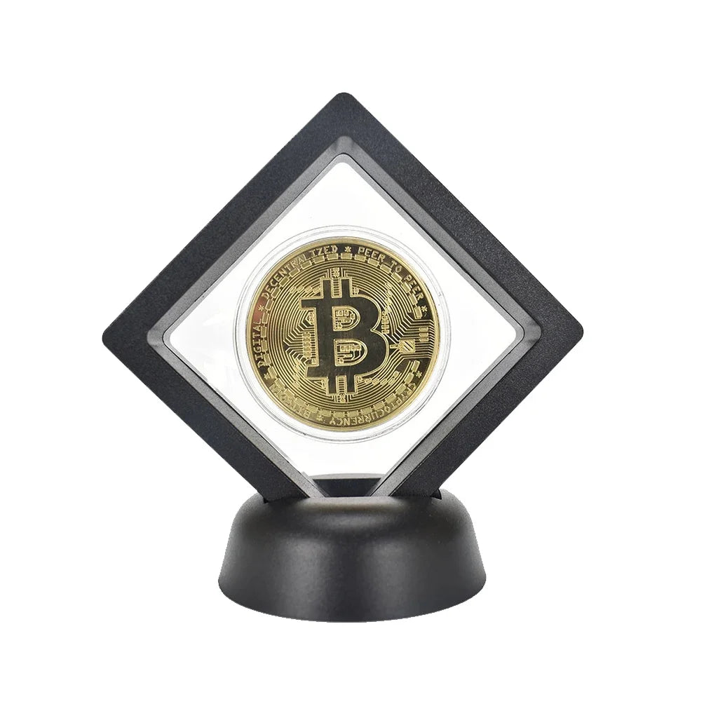 Silver / Gold Cryptocurrency Token with Display Stand - Collector's Gift Set
