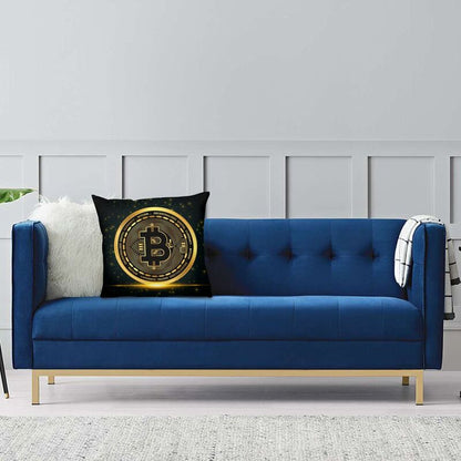 Bitcoin Logo Throw Pillow Cover