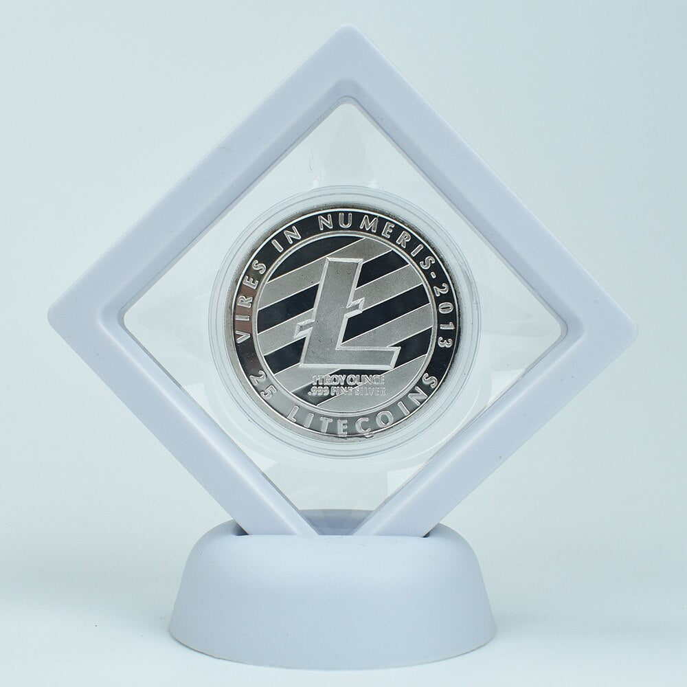 Altcoin Physical Crypto Tokens in Case for Your Desk - Dogecoin Dash Ethereum Ripple Litecoin