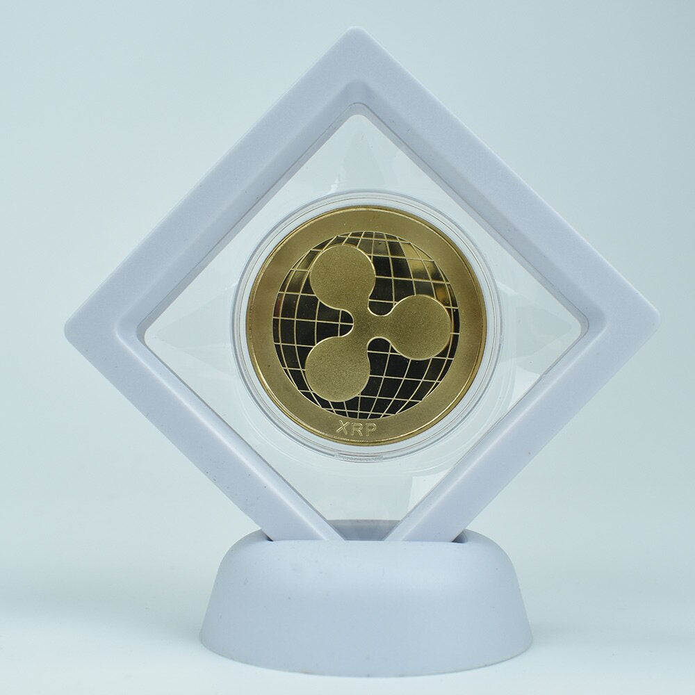 Altcoin Physical Crypto Tokens in Case for Your Desk - Dogecoin Dash Ethereum Ripple Litecoin