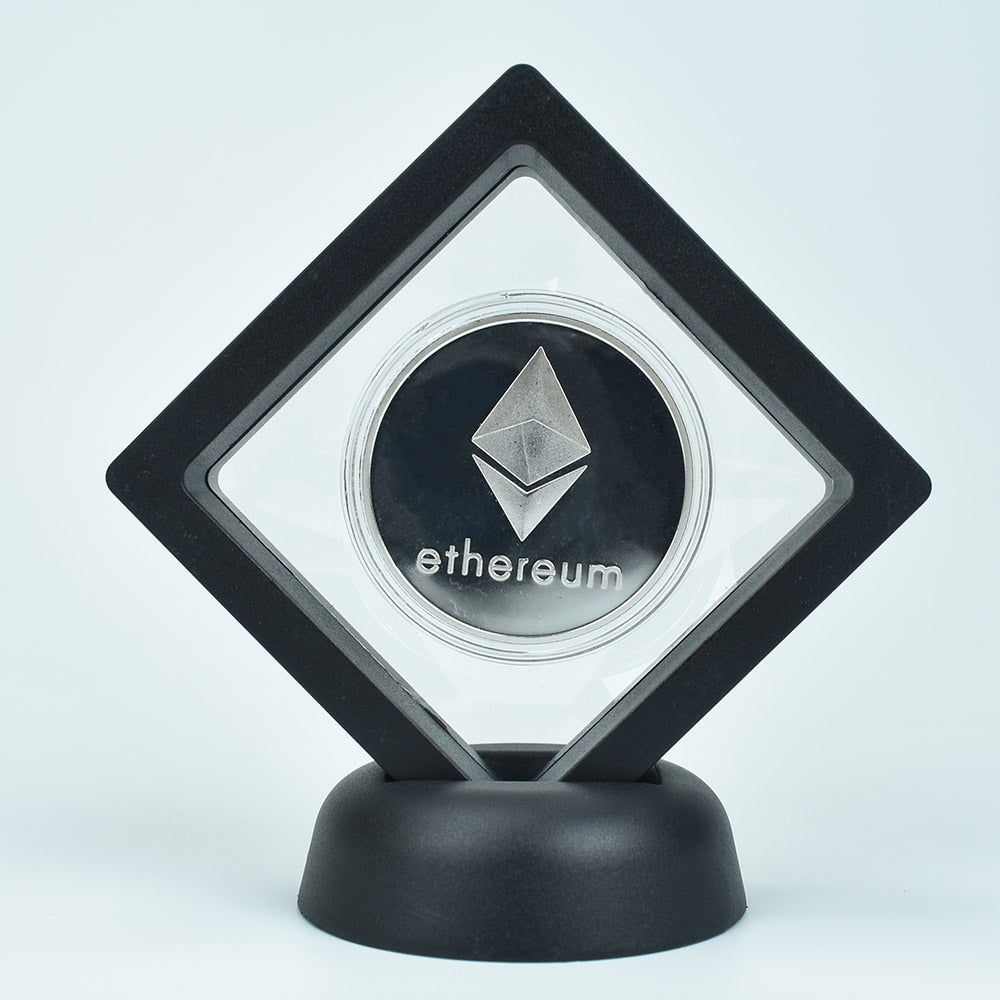 Altcoin Physical Crypto Tokens in Case for Your Desk - Dogecoin Dash Ethereum Ripple Litecoin