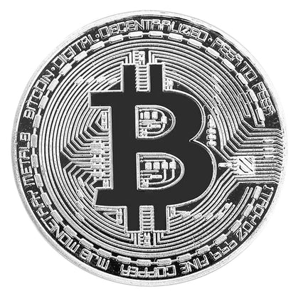 Physical Gold and Silver Collectible Bitcoin BTC Coin