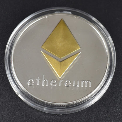 Physical Collectible Crypto Tokens Bitcoin, Litecoin, Ripple, Ethereum, Cardano Coins