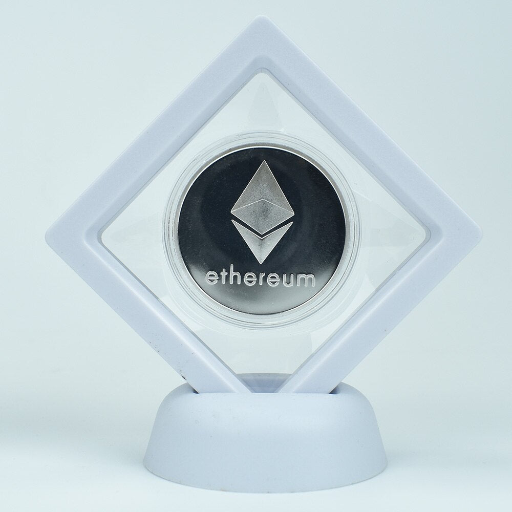 Altcoin Physical Crypto Tokens in Case for Your Desk - Dogecoin Dash Ethereum Ripple Litecoin