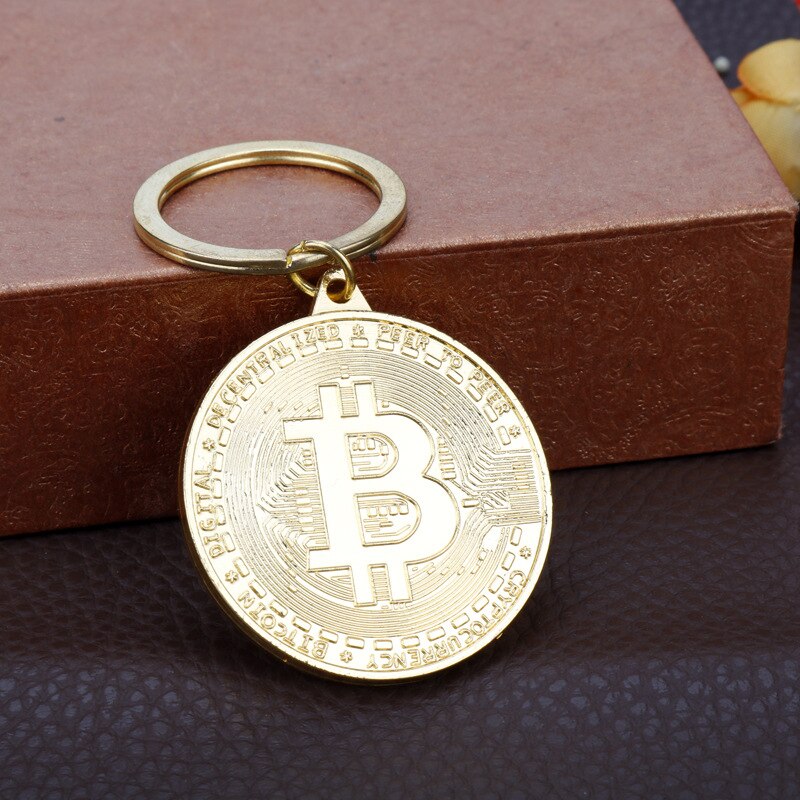 Bitcoin Keychain Gold Silver Rose Gold Pendant