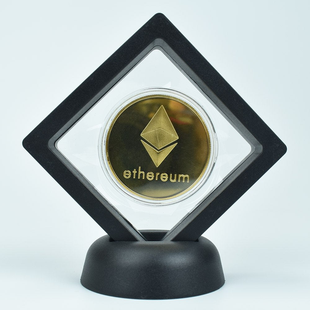 Altcoin Physical Crypto Tokens in Case for Your Desk - Dogecoin Dash Ethereum Ripple Litecoin