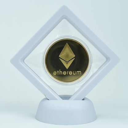 Altcoin Physical Crypto Tokens in Case for Your Desk - Dogecoin Dash Ethereum Ripple Litecoin