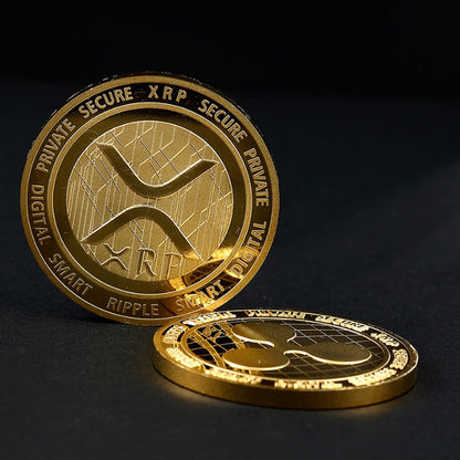 Ripple XRP Crypto Currency Collectible Coin - Gold and Silver