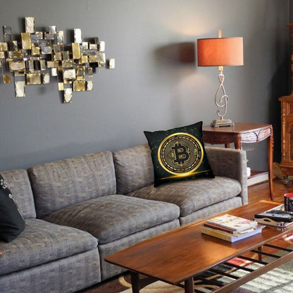 Bitcoin Logo Throw Pillow Cover