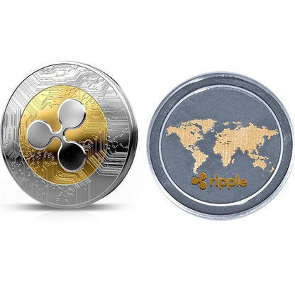 Ripple XRP Crypto Currency Collectible Coin - Gold and Silver