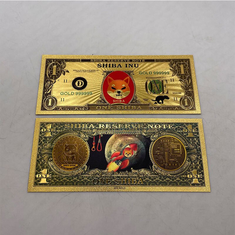 Shiba Inu, Ethereum, Litecoin, and Dogecoin Crypto Currency Banknotes