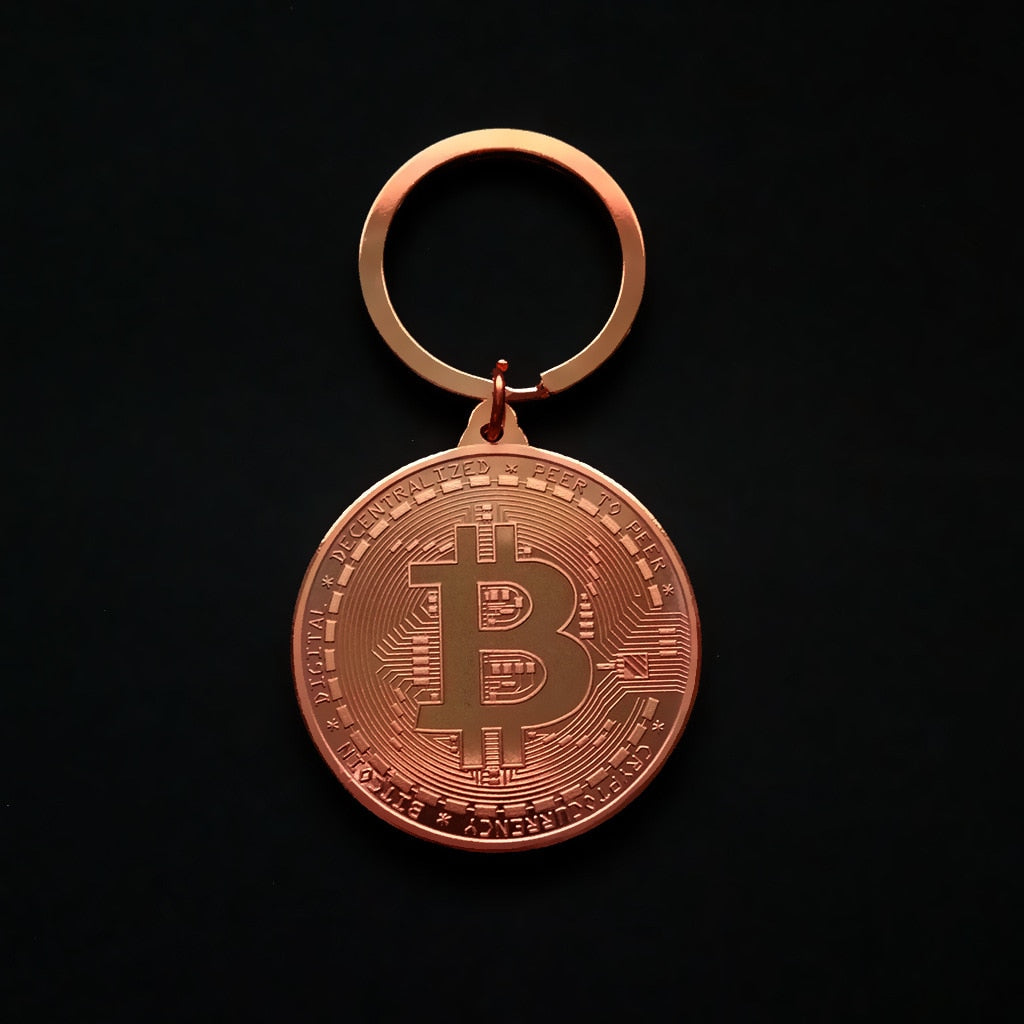 Bitcoin Keychain Gold Silver Rose Gold Pendant