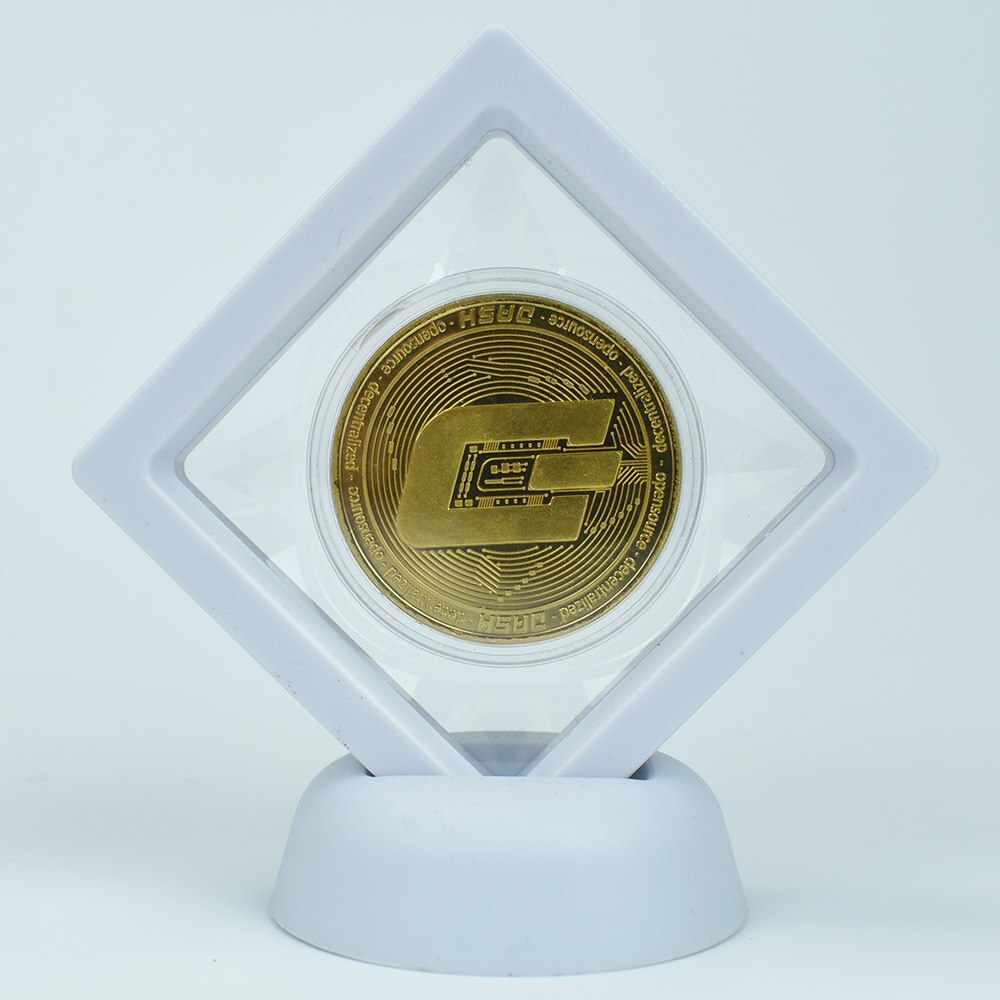 Altcoin Physical Crypto Tokens in Case for Your Desk - Dogecoin Dash Ethereum Ripple Litecoin