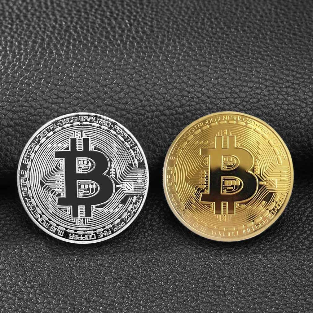 Physical Gold and Silver Collectible Bitcoin BTC Coin