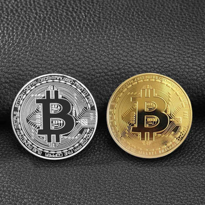 Physical Gold and Silver Collectible Bitcoin BTC Coin