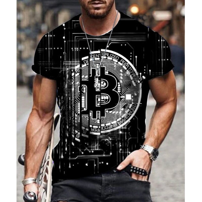 Bitcoin Print Oversized Metro T-Shirt