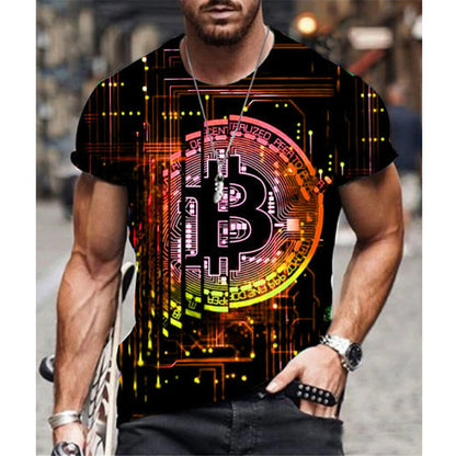 Bitcoin Print Oversized Metro T-Shirt