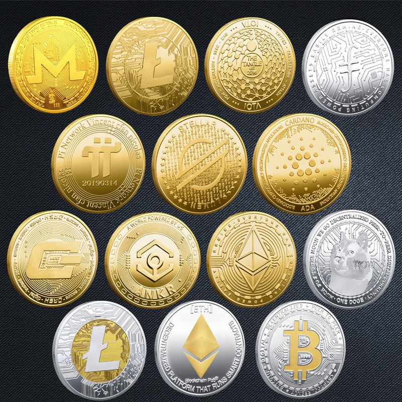 Physical Crypto Currency Coin Collection with Plastic Case