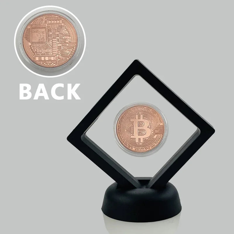 Floating Bitcoin / Ethereum / Litecoin / Dash / Ripple / Monero Crypto Coin with Stand for Desk