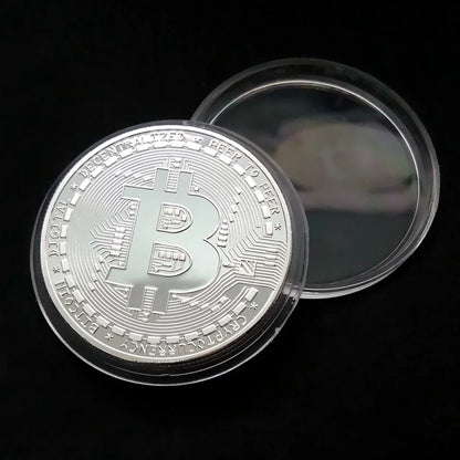 Silver / Gold Cryptocurrency Token with Display Stand - Collector's Gift Set