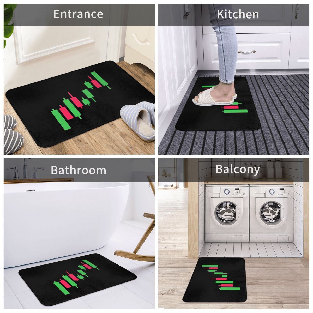 Bitcoin Crypto Candlestick Door Mat