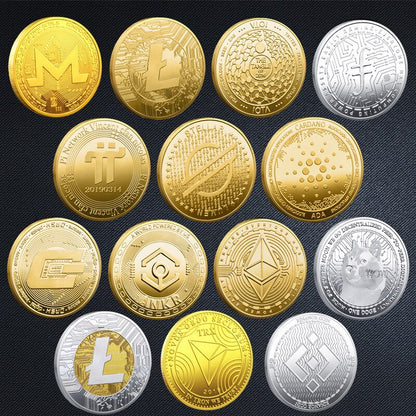 Crypto Collector Coins Dogecoin/Ethereum/Bitcoin/Litecoin/Ripple/Monero/EOS Coin Gold Silver Physical Crypto