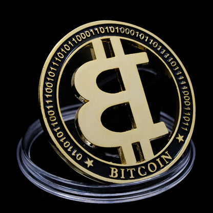 Gold Plated Bitcoin Desk Plaque