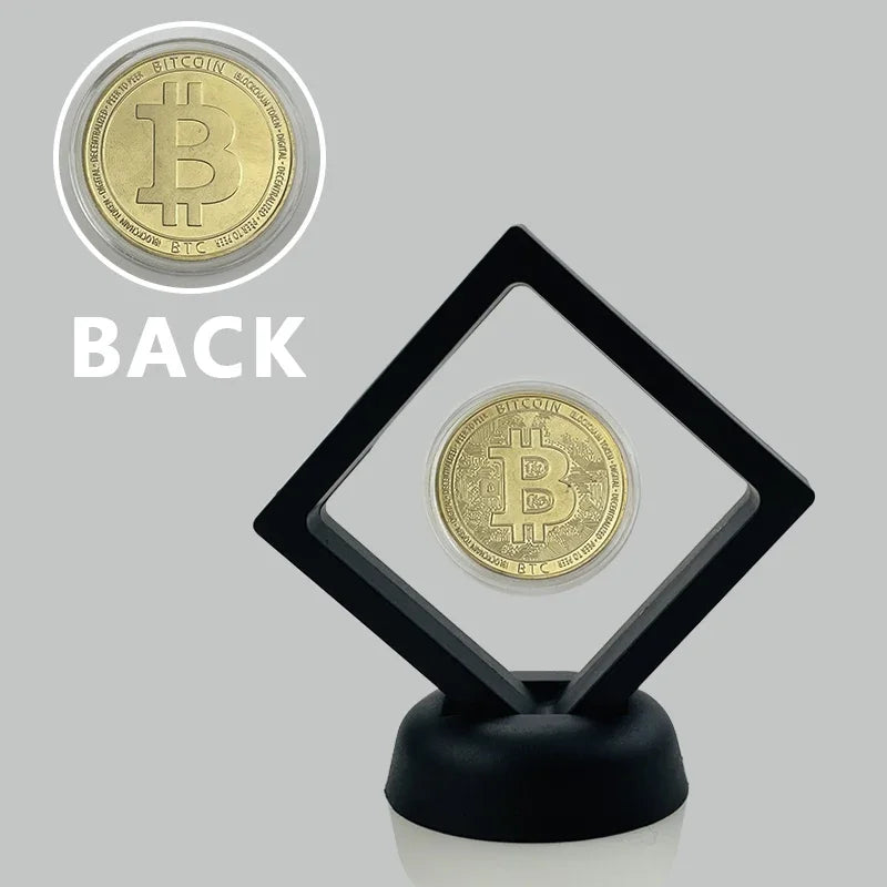 Floating Bitcoin / Ethereum / Litecoin / Dash / Ripple / Monero Crypto Coin with Stand for Desk