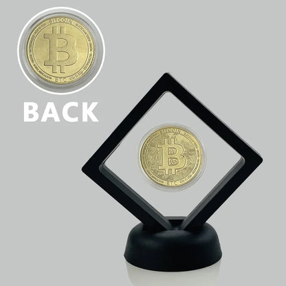 Floating Bitcoin / Ethereum / Litecoin / Dash / Ripple / Monero Crypto Coin with Stand for Desk