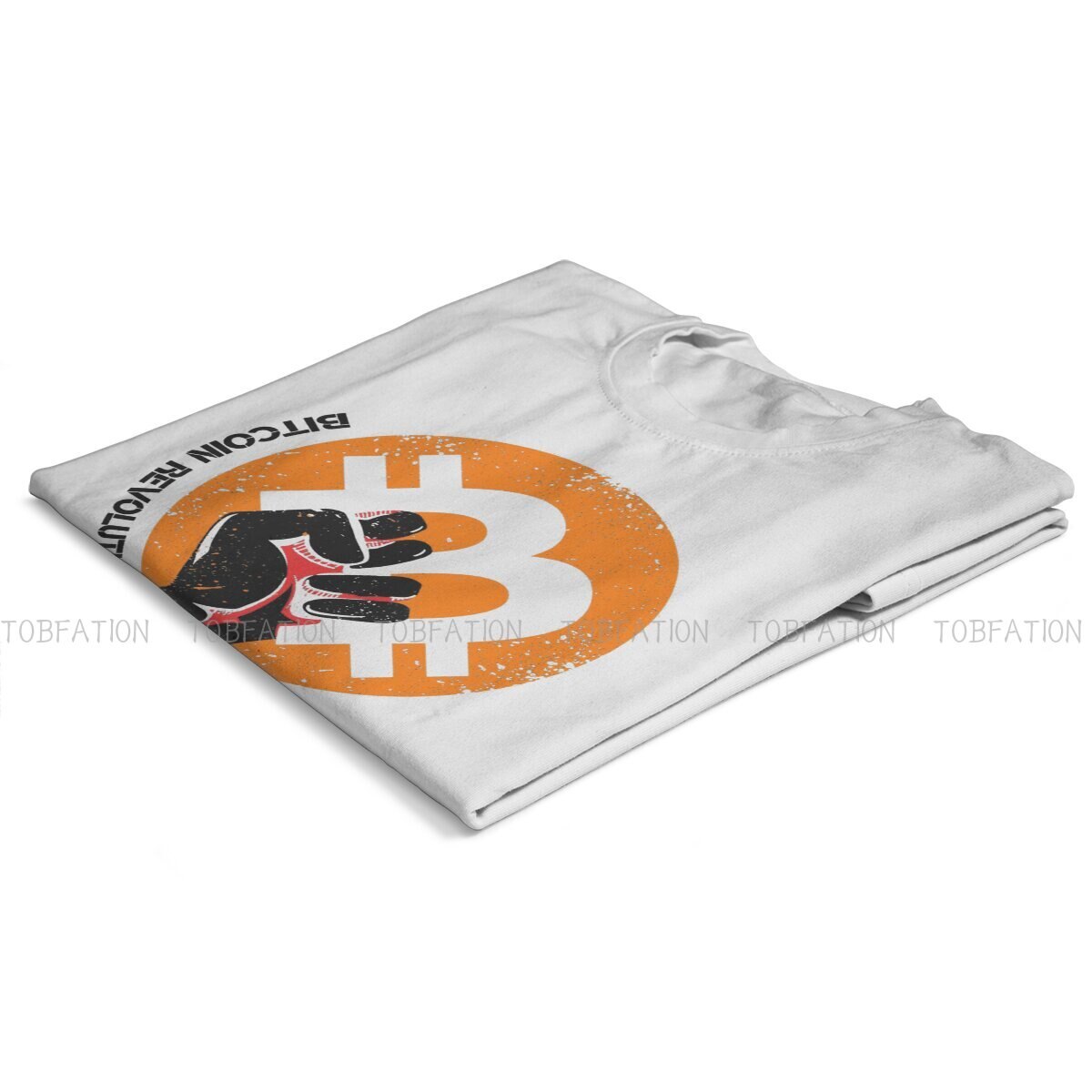 Bitcoin Revolution T Shirt with Bleeding Hand Grabbing BTC Logo