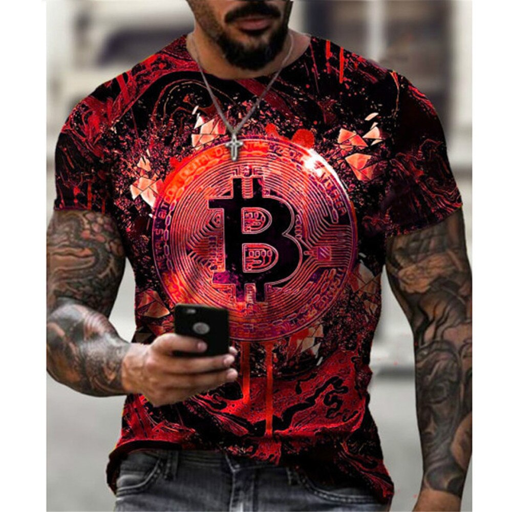 Bitcoin Print Oversized Metro T-Shirt