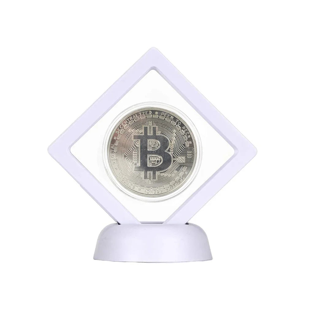 Silver / Gold Cryptocurrency Token with Display Stand - Collector's Gift Set