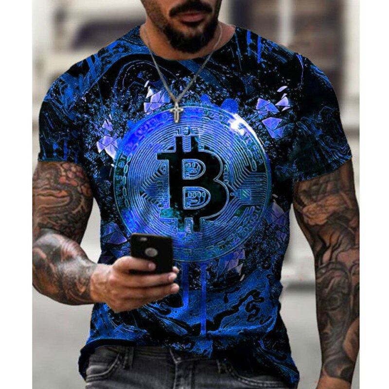 Bitcoin Print Oversized Metro T-Shirt