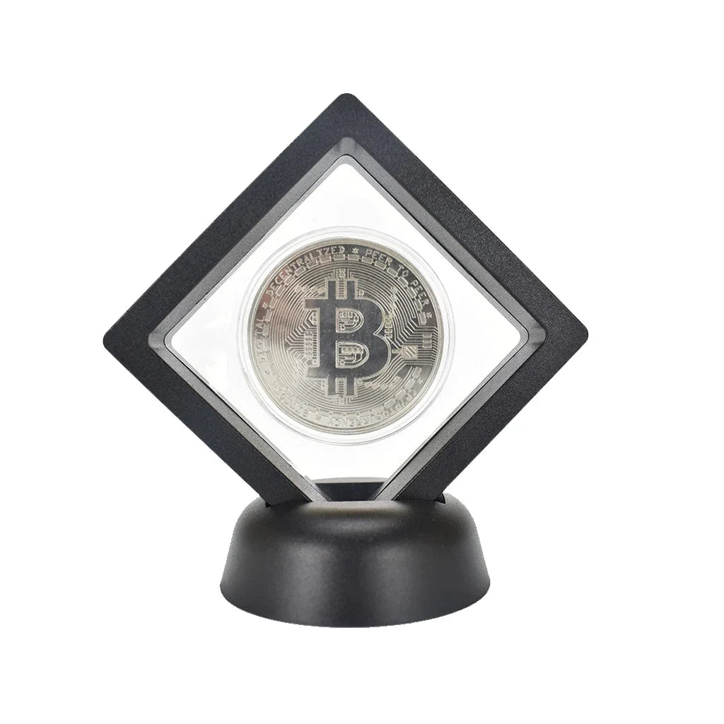 Silver / Gold Cryptocurrency Token with Display Stand - Collector's Gift Set