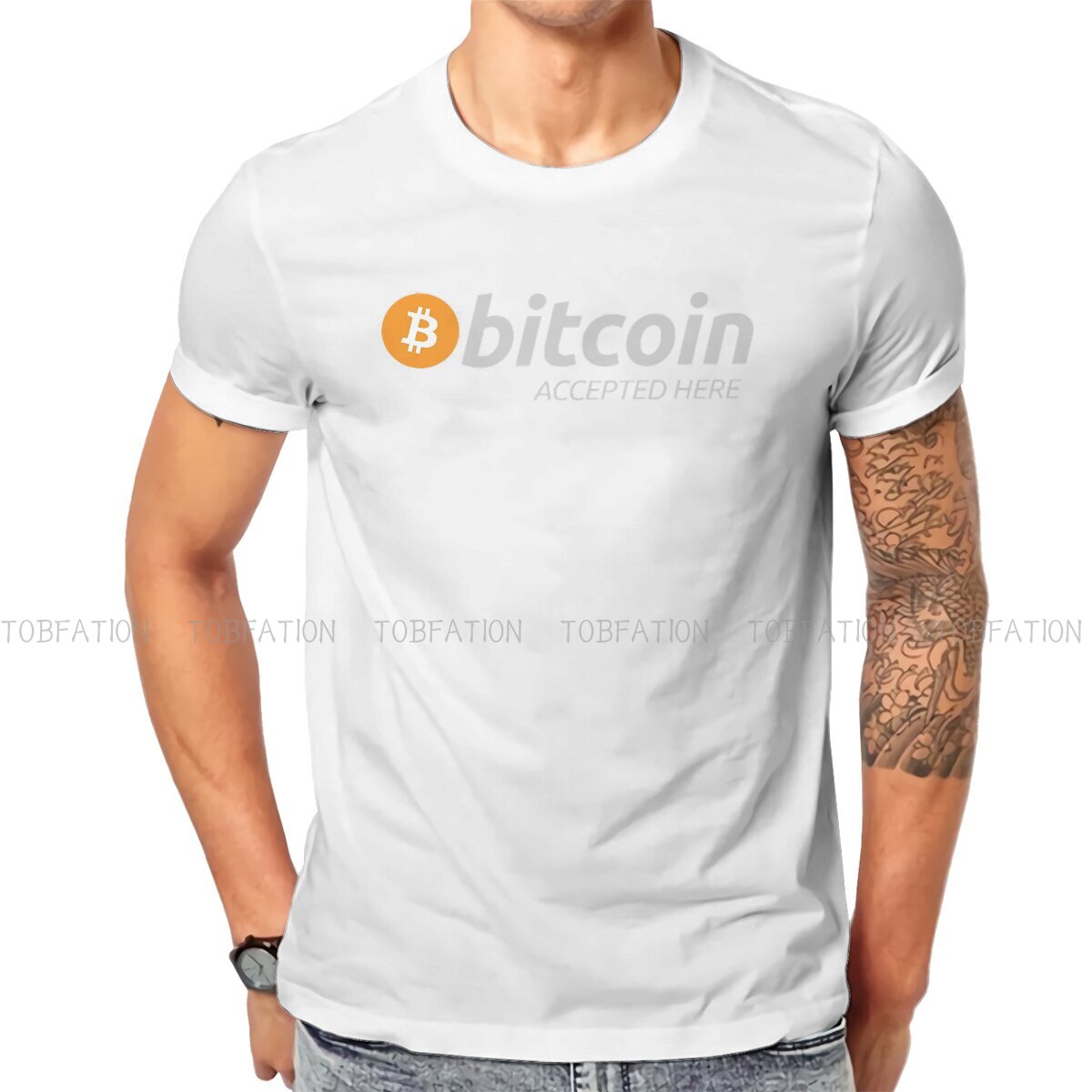 Bitcoin Accepted Here Logo T-shirt