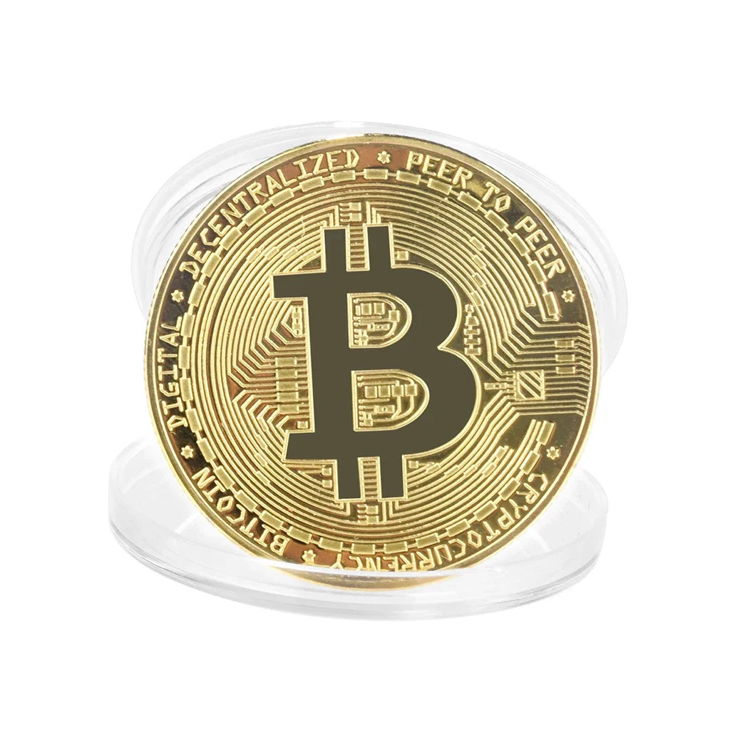 Silver / Gold Cryptocurrency Token with Display Stand - Collector's Gift Set