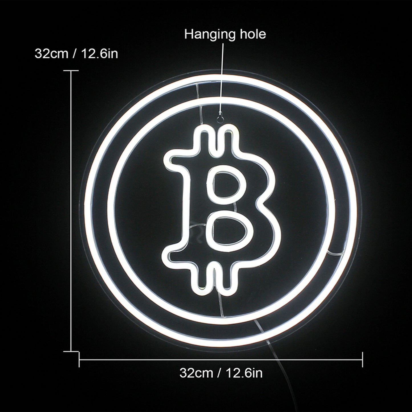 Bitcoin Logo Neon Light