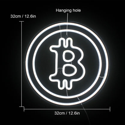 Bitcoin Logo Neon Light