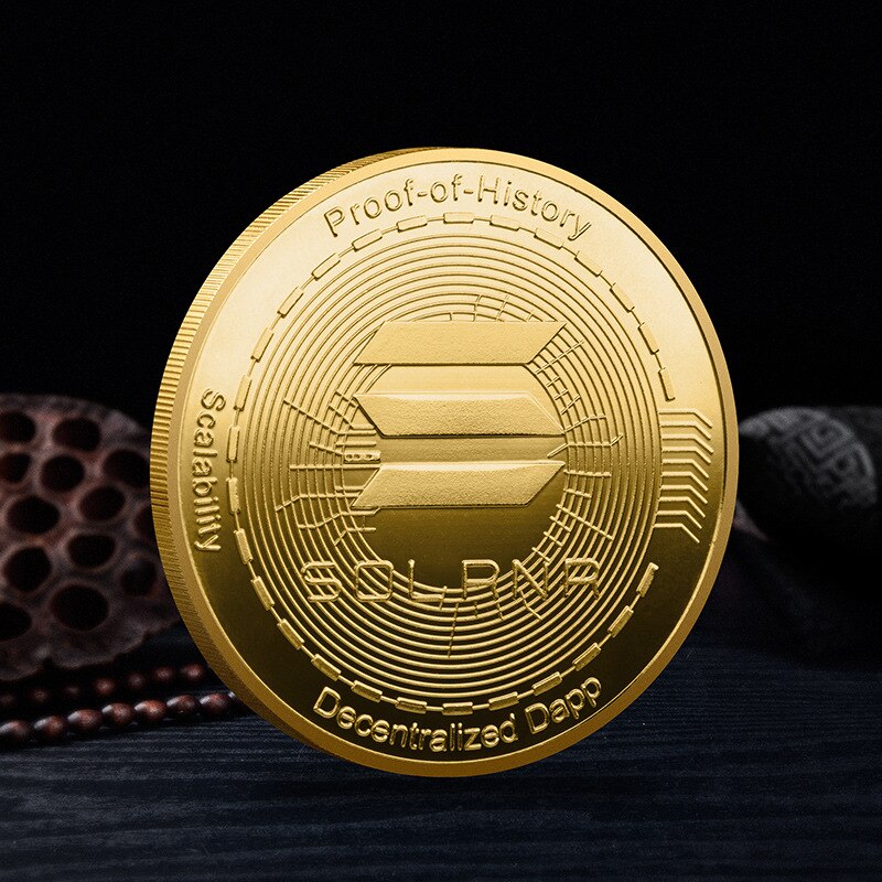 Solana Coin SOL Collectible Crypto Currency Physical Token