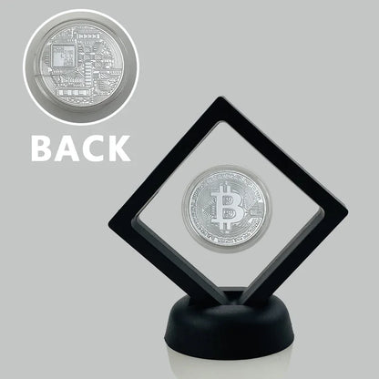 Floating Bitcoin / Ethereum / Litecoin / Dash / Ripple / Monero Crypto Coin with Stand for Desk