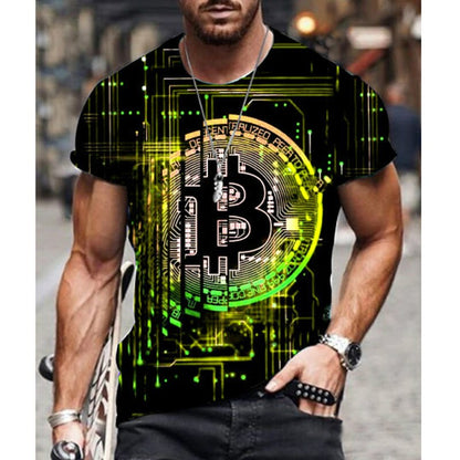 Bitcoin Print Oversized Metro T-Shirt