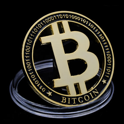 Gold Plated Bitcoin Desk Plaque