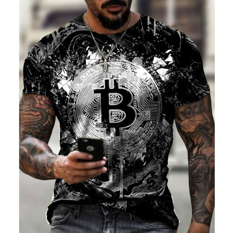 Bitcoin Print Oversized Metro T-Shirt