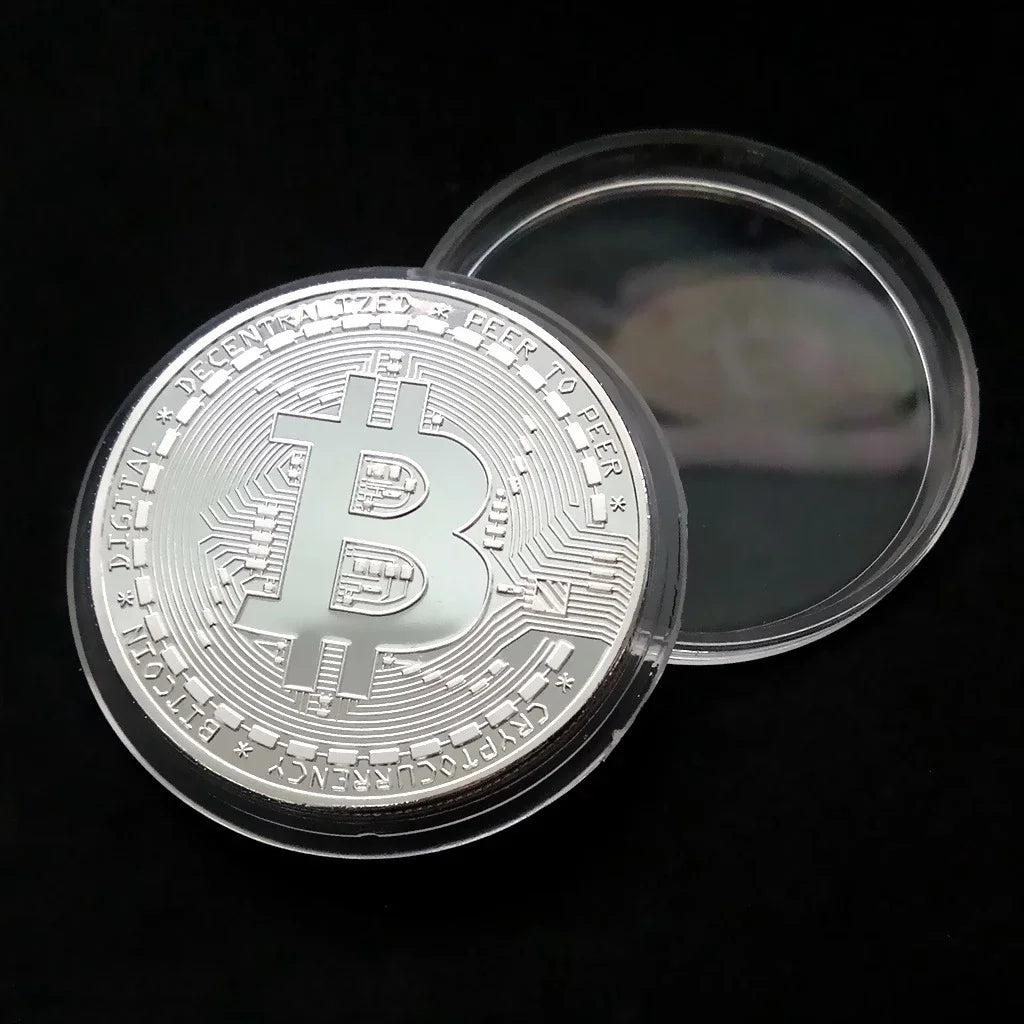 Silver / Gold Cryptocurrency Token with Display Stand - Collector's Gift Set