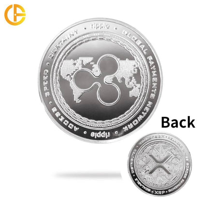 Ripple XRP Crypto Currency Collectible Coin - Gold and Silver