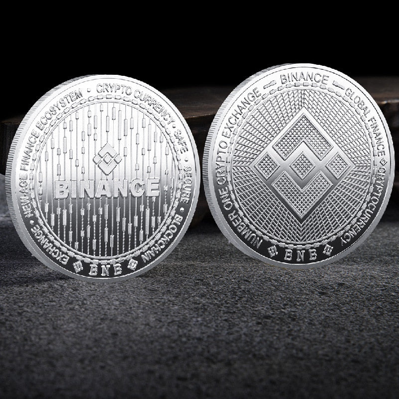 Binance Crypto BNB Physical Collectors Coin Gold and Silver