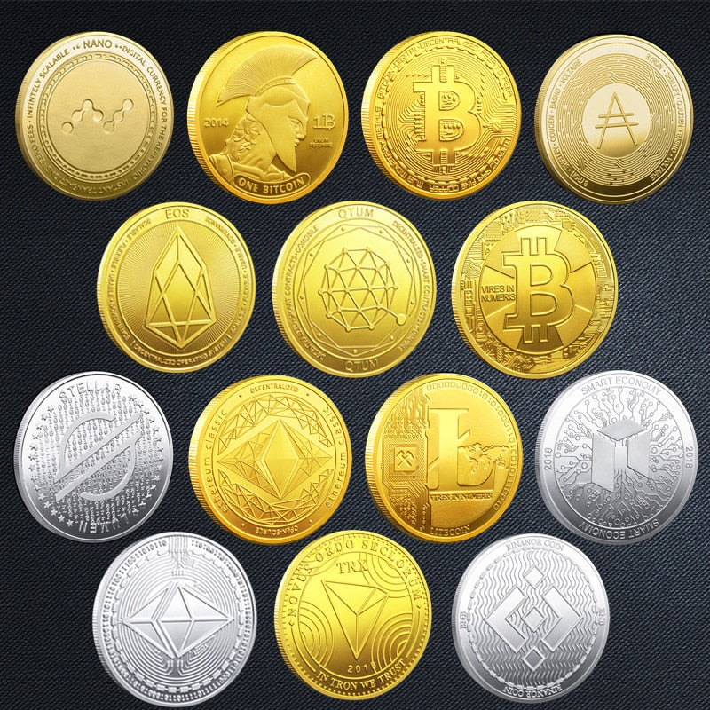 Physical Crypto Currency Coin Collection with Plastic Case