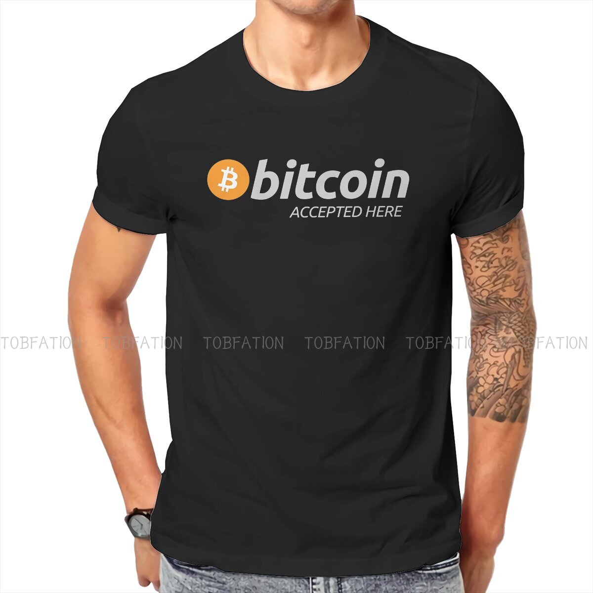 Bitcoin Accepted Here Logo T-shirt