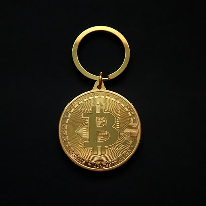 Bitcoin Keychain Gold Silver Rose Gold Pendant