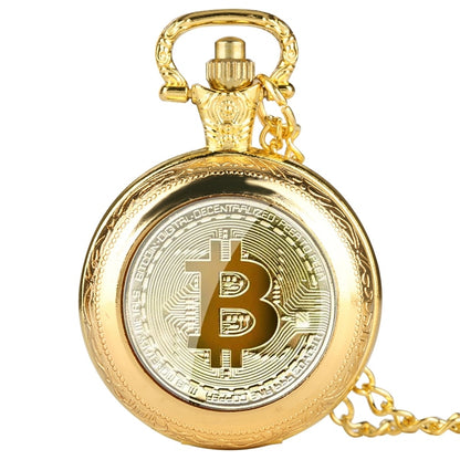 Retro Bitcoin BTC - Quartz Antique Pocket Watch